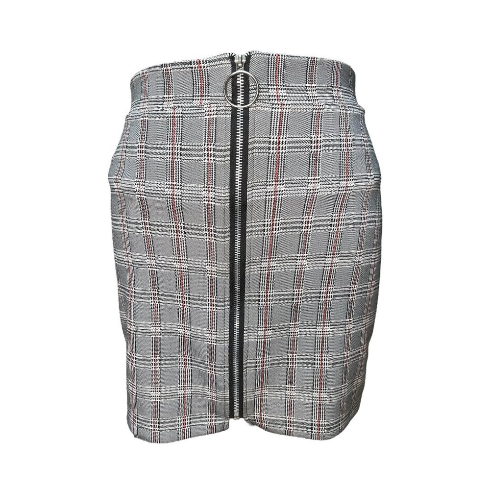 Black and white plaid miniskirt